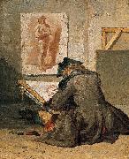 Jean Simeon Chardin Young Student Drawing oil painting artist